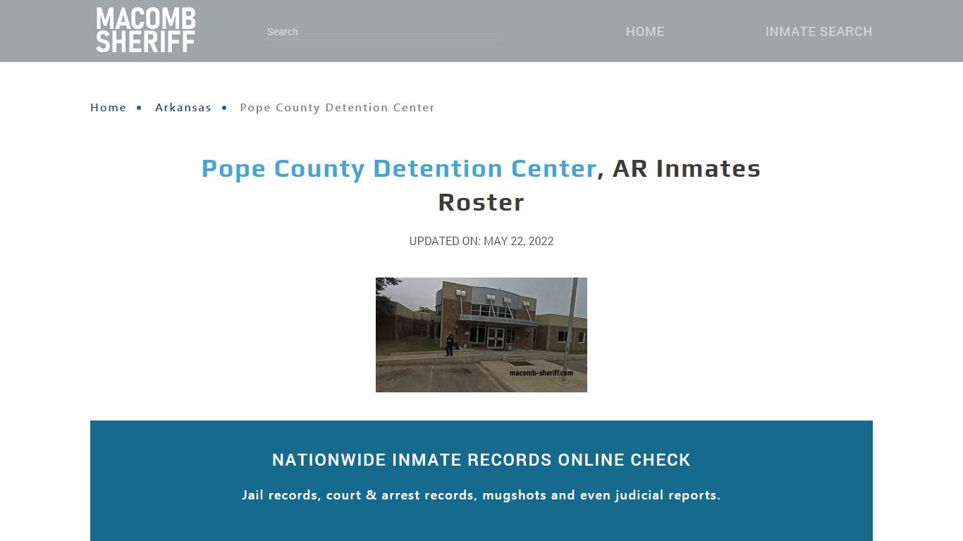 Pope County Detention Center, AR Jail Roster, Name Search