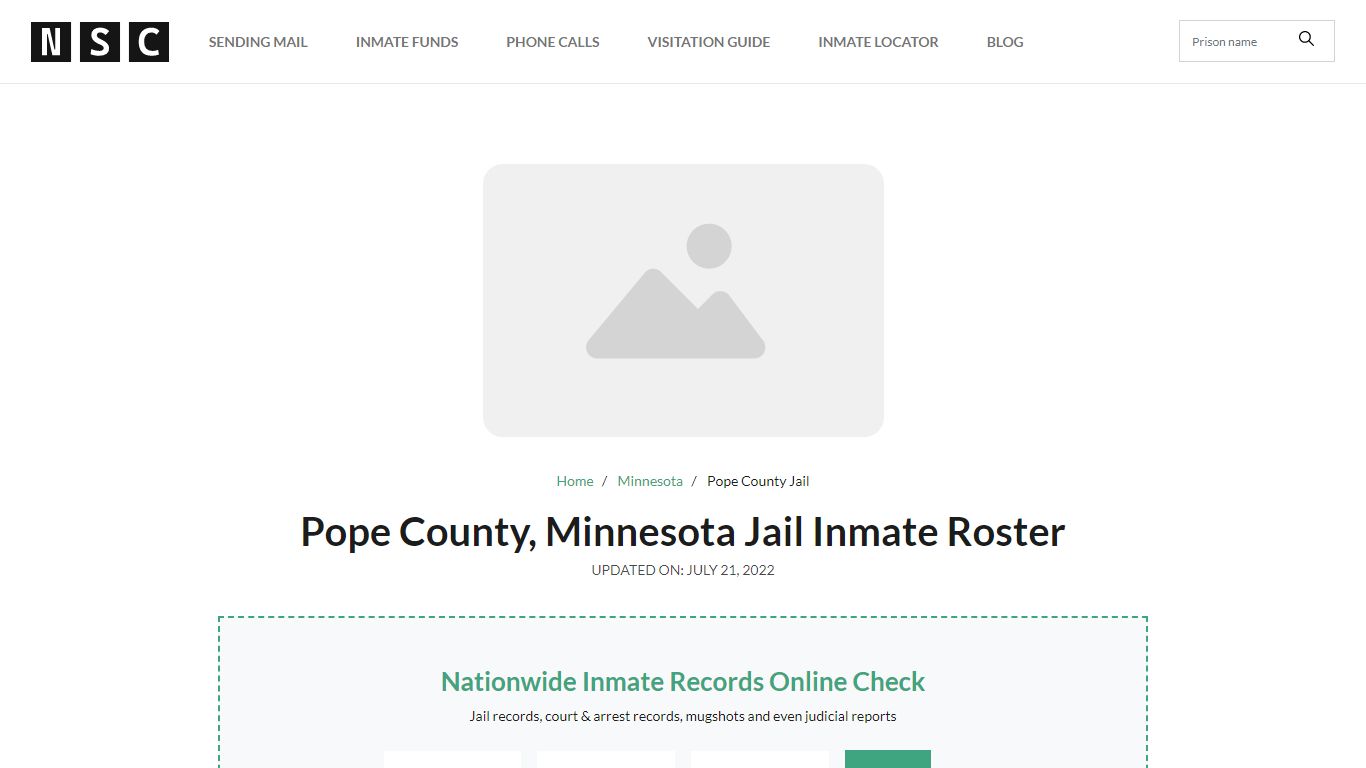 Pope County, Minnesota Jail Inmate Roster